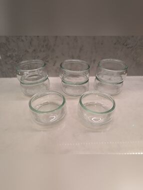 Set of 8 Mini Clear Glass Dessert Bowls/Ramekins Perfect For Crème Brûlée